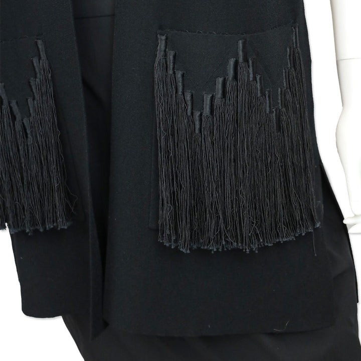 Kobi Halperin Black Knit Amrita Sweater Vest w/ Fringe Pockets