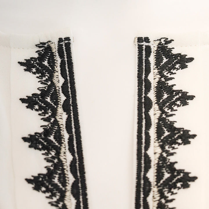 Kobi Halperin Ivory Silk Embroidered Zadie Blouse