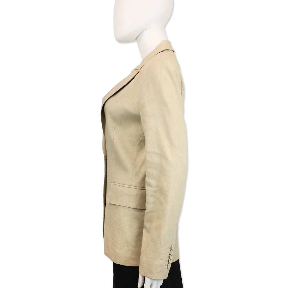 Kobi Halperin Sharon Beige Linen Blend Single Button Blazer