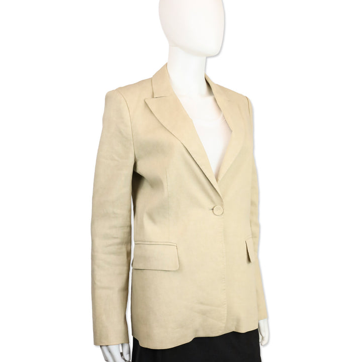 Kobi Halperin Sharon Beige Linen Blend Single Button Blazer
