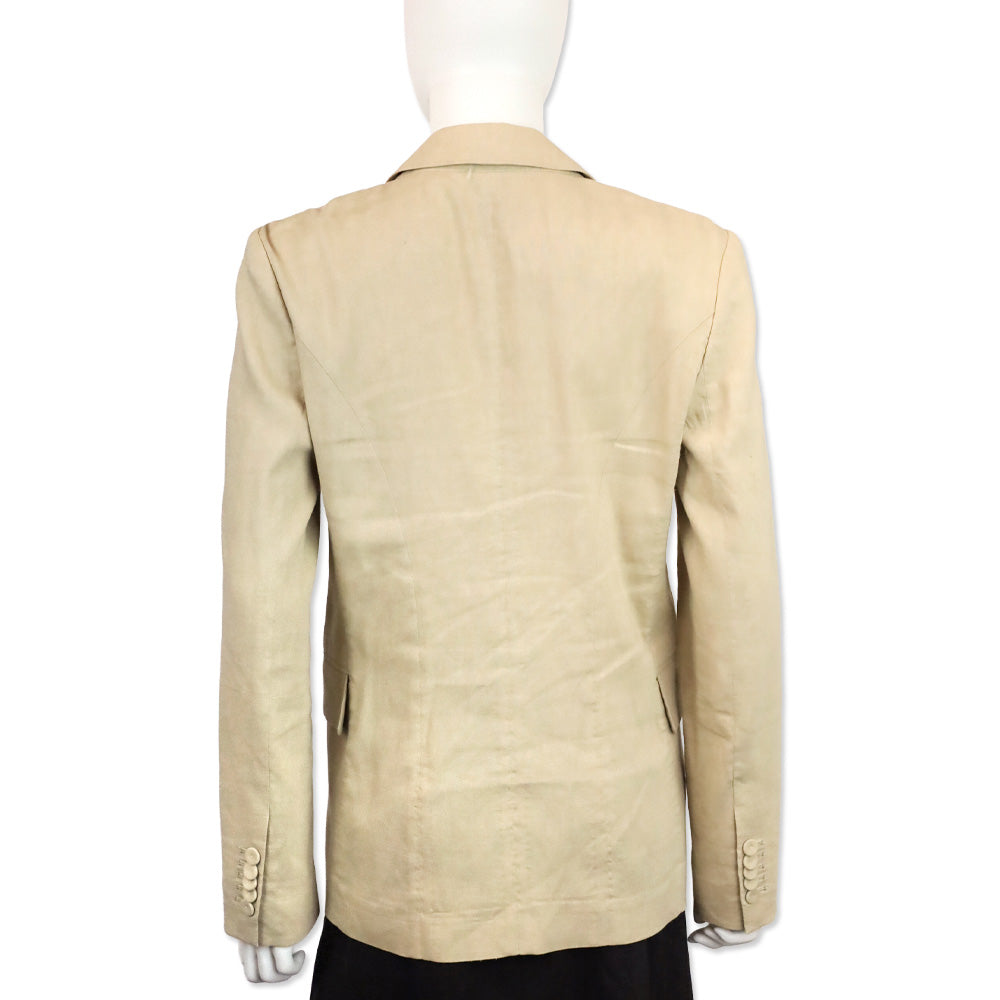 Kobi Halperin Sharon Beige Linen Blend Single Button Blazer