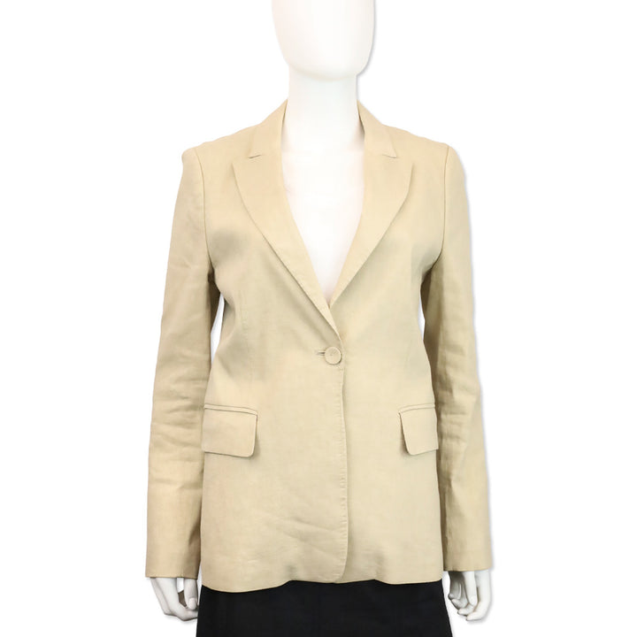 Kobi Halperin Sharon Beige Linen Blend Single Button Blazer