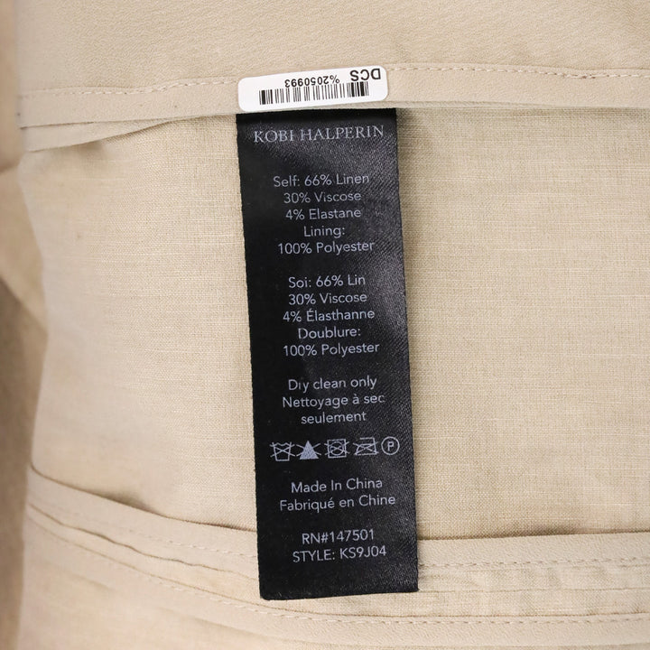 Kobi Halperin Sharon Beige Linen Blend Single Button Blazer