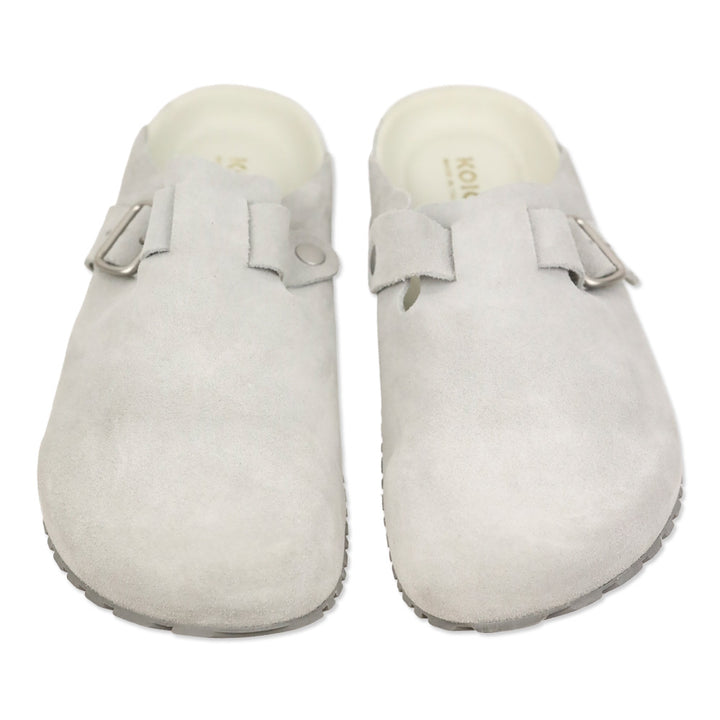 Koio Feather Grey Suede Clog Suede Grey Salerno Clog