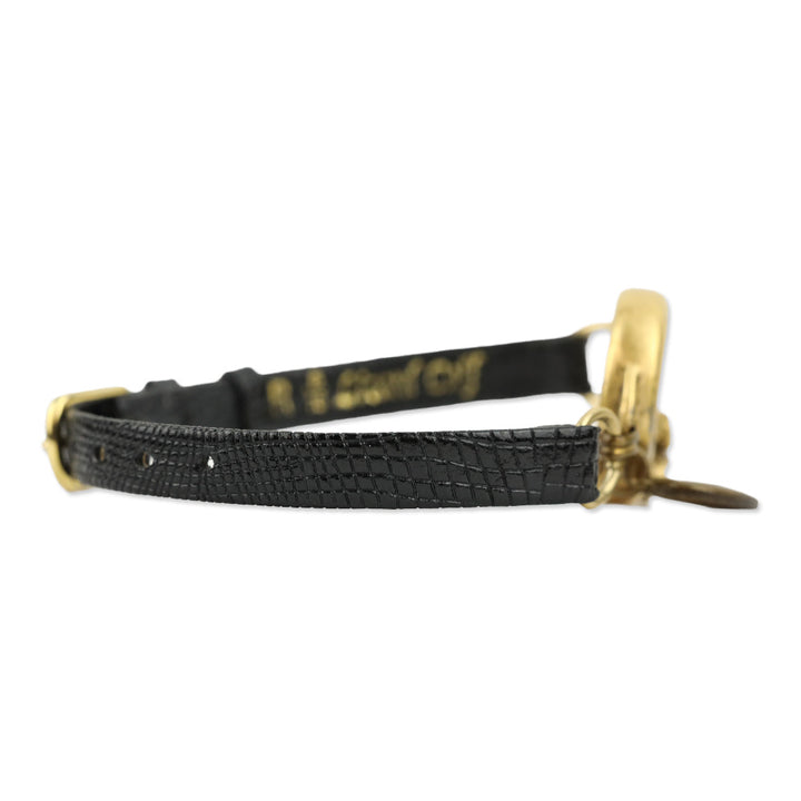 Kreisler Black Lizard Leather Gold Cherub Circle Watch