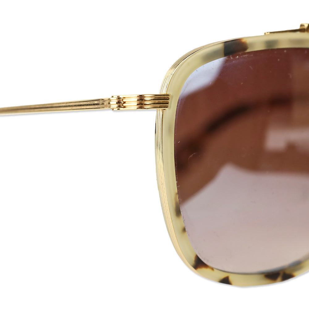 Krewe Austin Light Tortoise Aviator Mirrored Lens Sunglasses