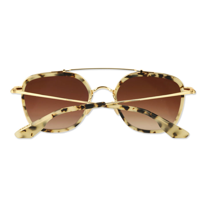 Krewe Austin Light Tortoise Aviator Mirrored Lens Sunglasses