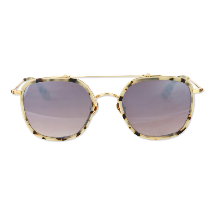 Krewe Austin Light Tortoise Aviator Mirrored Lens Sunglasses
