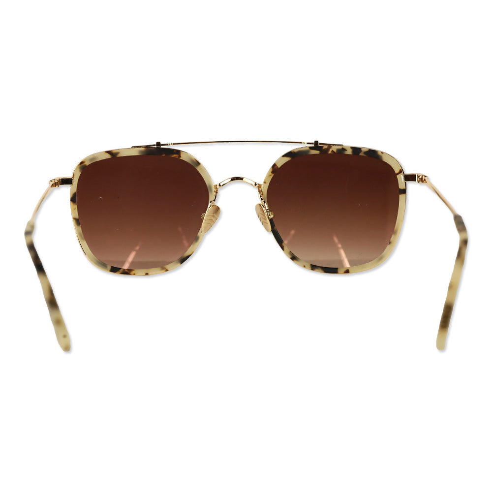 Krewe Austin Light Tortoise Aviator Mirrored Lens Sunglasses