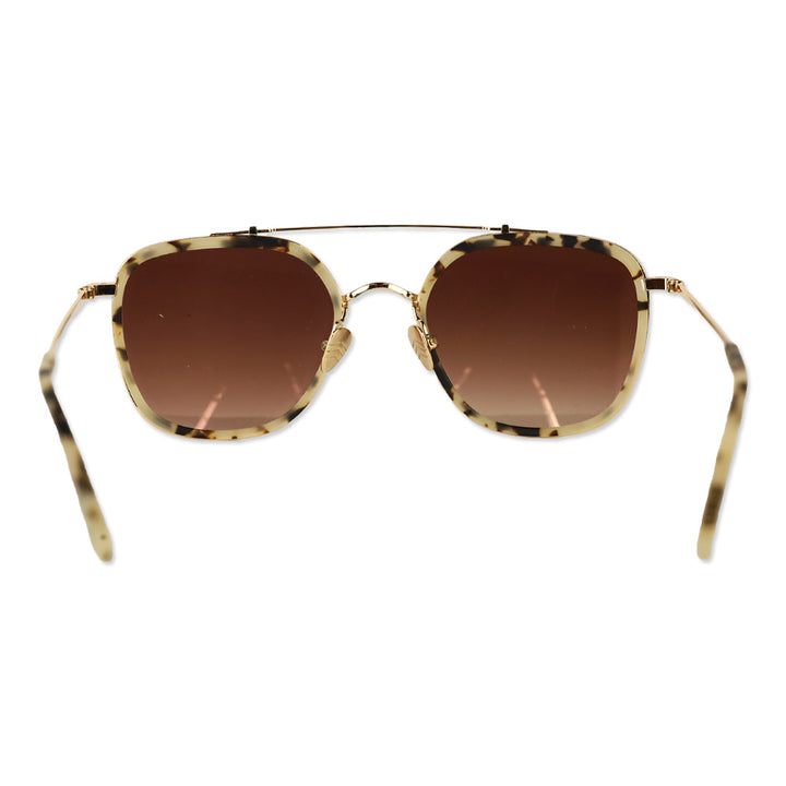 Krewe Austin Light Tortoise Aviator Mirrored Lens Sunglasses