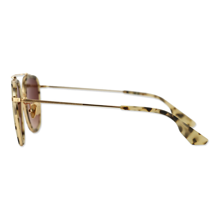 Krewe Austin Light Tortoise Aviator Mirrored Lens Sunglasses