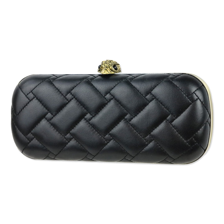 Kurt Geiger Black Leather Kensington Oval Clutch