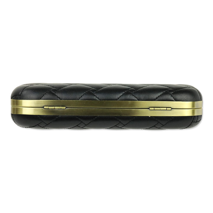 Kurt Geiger Black Leather Kensington Oval Clutch