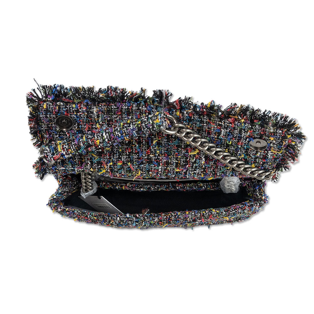 Kurt Geiger Black Multicolor Tweed Kensington Shoulder Bag