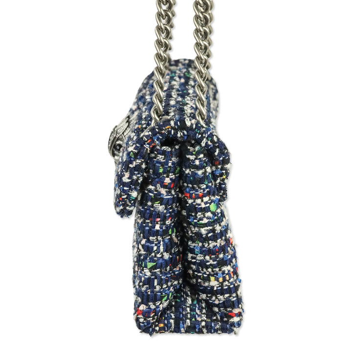 Kurt Geiger Blue Tweed Mini Kensington Bag