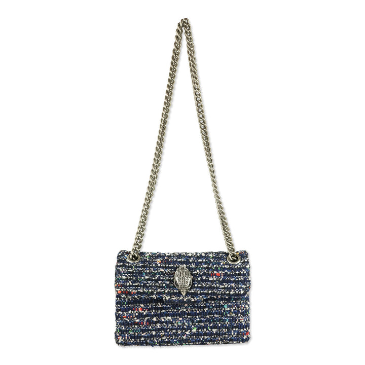 Kurt Geiger Blue Tweed Mini Kensington Bag