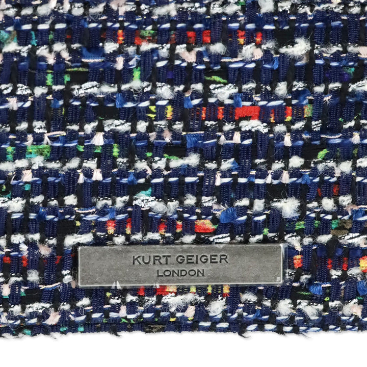 Kurt Geiger Blue Tweed Mini Kensington Bag