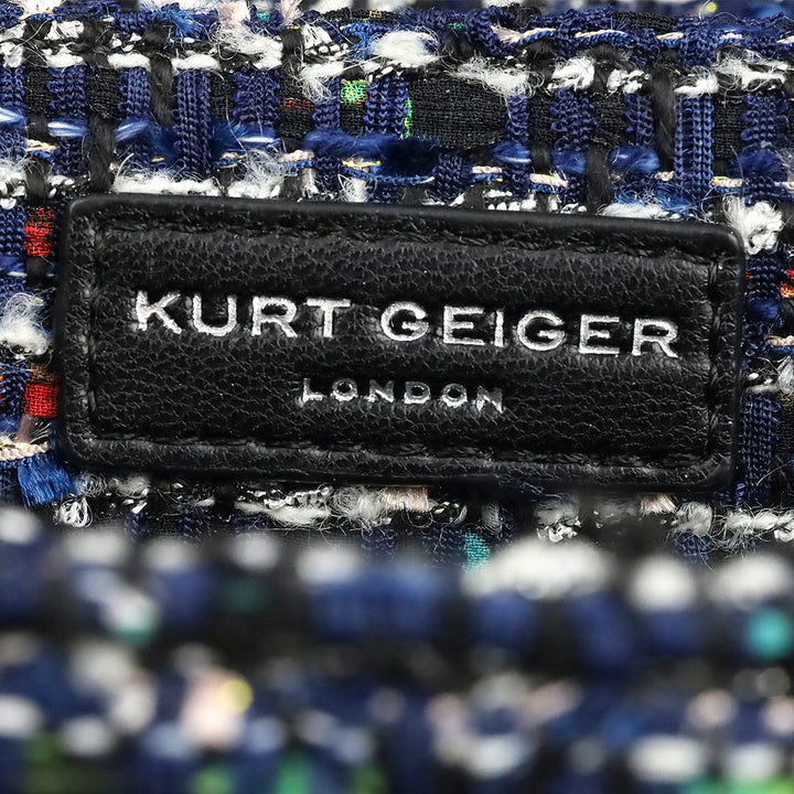 Kurt Geiger Blue Tweed Mini Kensington Bag