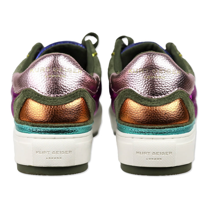 Kurt Geiger Green Comb Leather Southbank Tag Sneakers