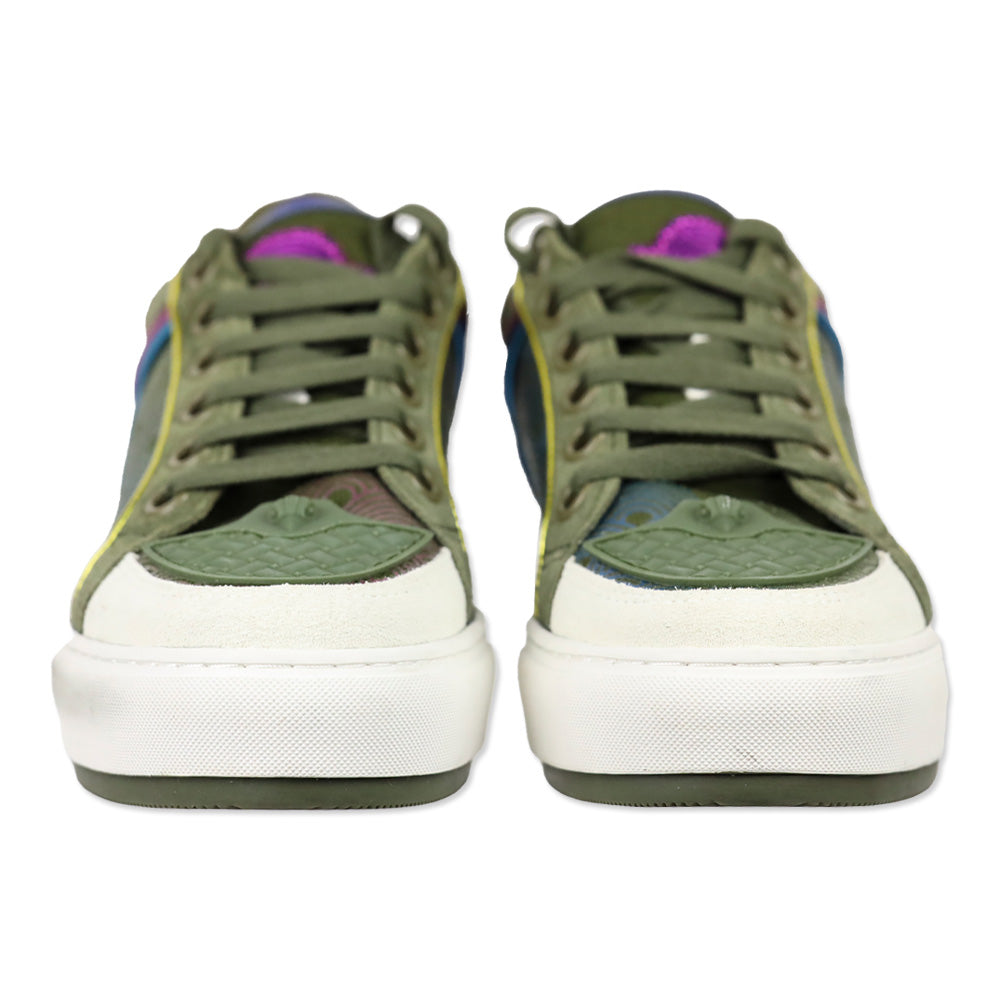 Kurt Geiger Green Comb Leather Southbank Tag Sneakers