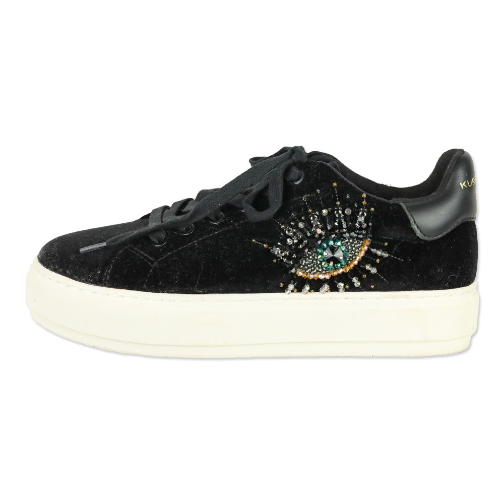 Kurt Geiger London Black Suede Black Laney Eye Sneaker