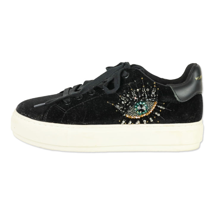 Kurt Geiger London Black Suede Black Laney Eye Sneaker