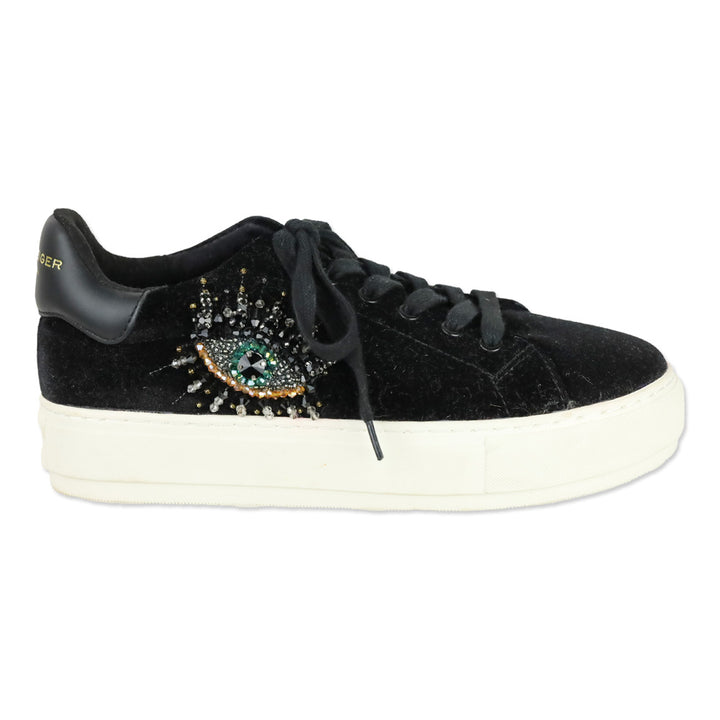 Kurt Geiger London Black Suede Black Laney Eye Sneaker
