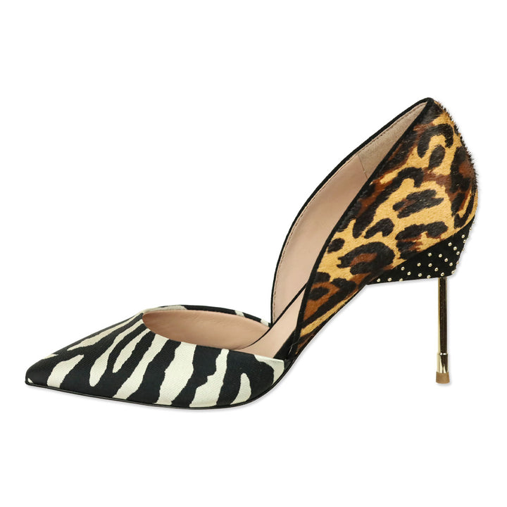Kurt Geiger London Mixed Animal Print Calf Hair Bond 90 D'Orsay Pump