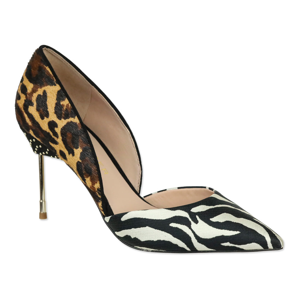 Kurt Geiger London Mixed Animal Print Calf Hair Bond 90 D'Orsay Pump