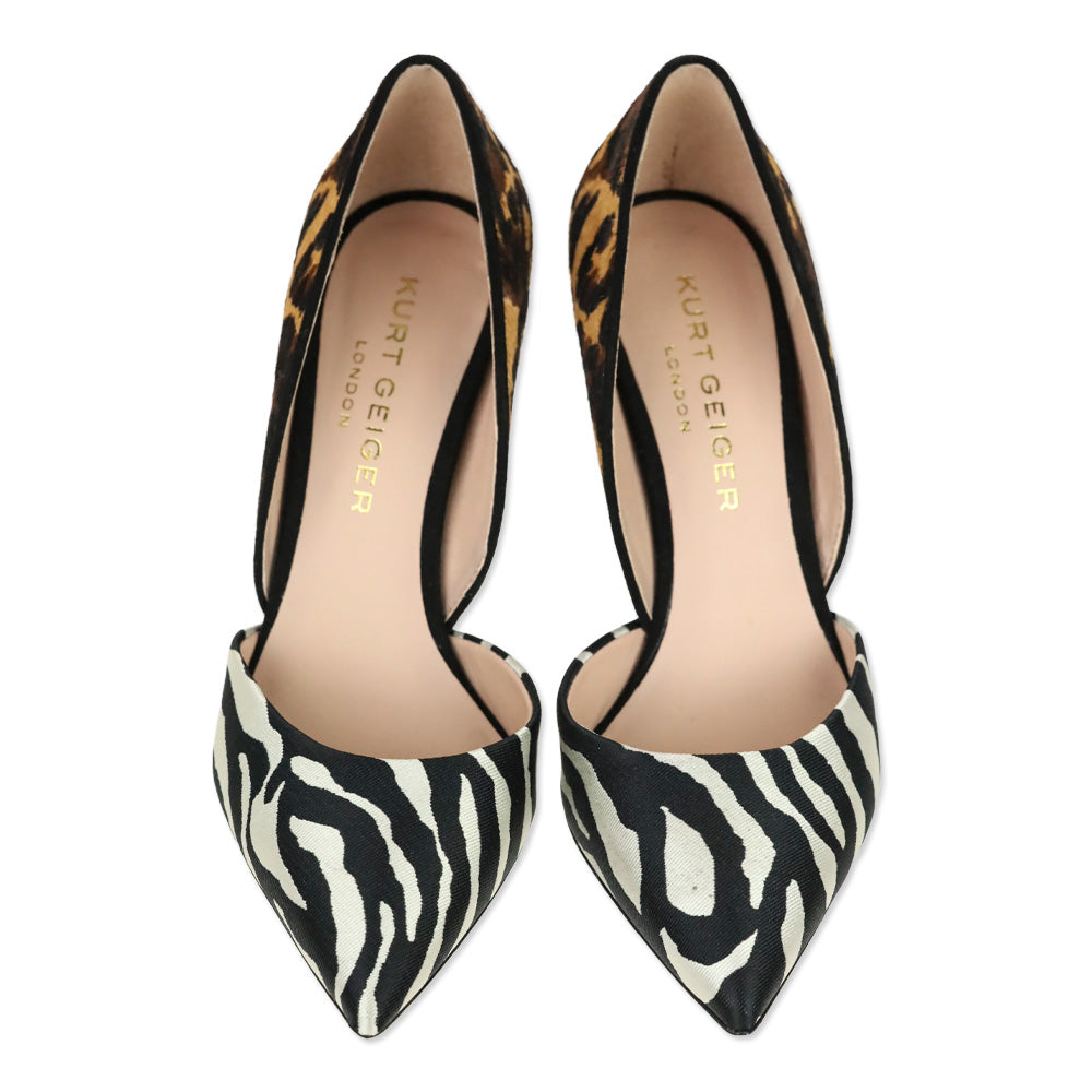 Kurt Geiger London Mixed Animal Print Calf Hair Bond 90 D'Orsay Pump