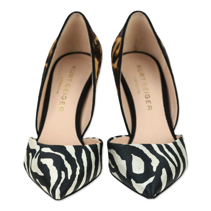 Kurt Geiger London Mixed Animal Print Calf Hair Bond 90 D'Orsay Pump