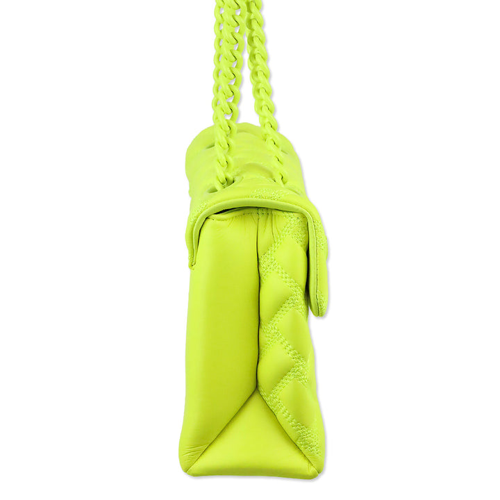 Kurt Geiger Neon Yellow Quilted Medium Kensington Drench Bag