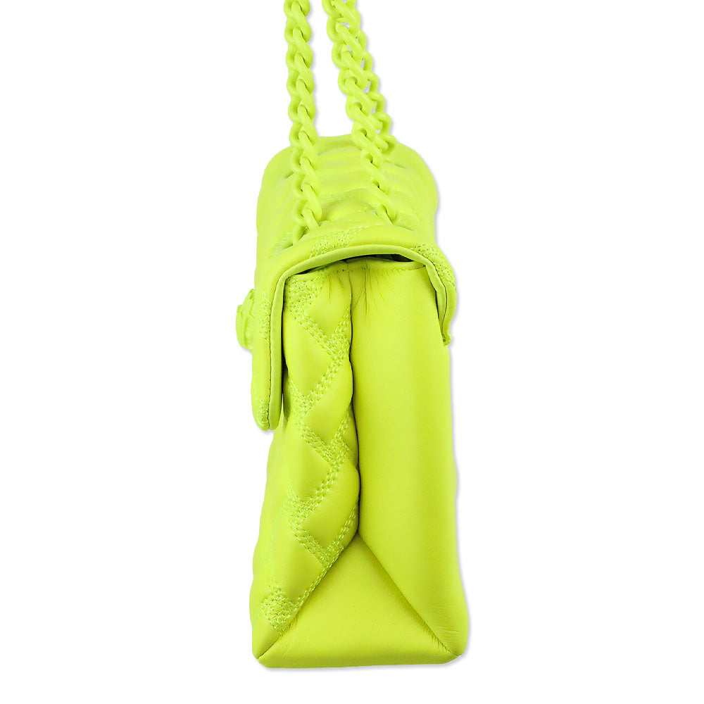 Kurt Geiger Neon Yellow Quilted Medium Kensington Drench Bag
