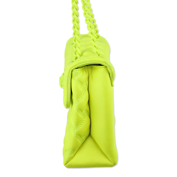 Kurt Geiger Neon Yellow Quilted Medium Kensington Drench Bag