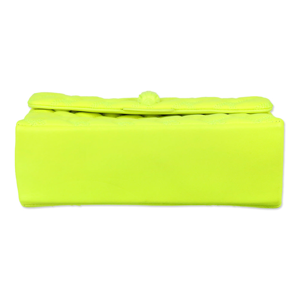 Kurt Geiger Neon Yellow Quilted Medium Kensington Drench Bag
