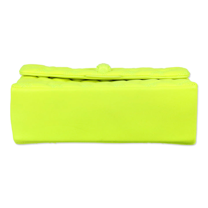 Kurt Geiger Neon Yellow Quilted Medium Kensington Drench Bag