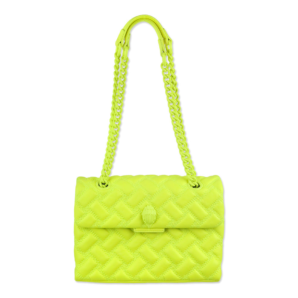 Kurt Geiger Neon Yellow Quilted Medium Kensington Drench Bag