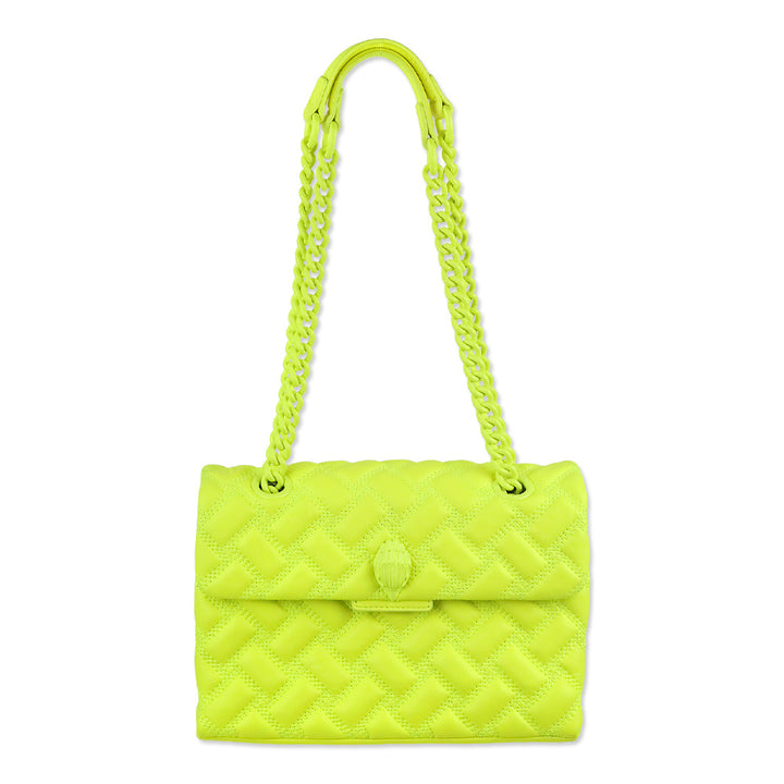 Kurt Geiger Neon Yellow Quilted Medium Kensington Drench Bag