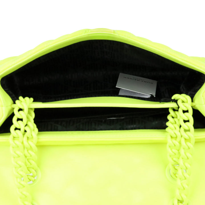 Kurt Geiger Neon Yellow Quilted Medium Kensington Drench Bag