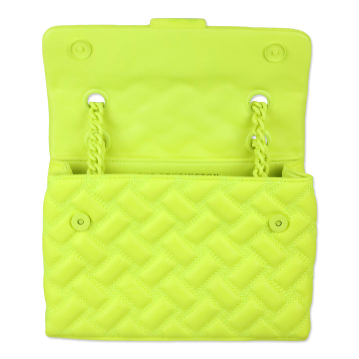 Kurt Geiger Neon Yellow Quilted Medium Kensington Drench Bag