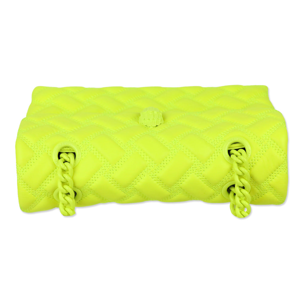 Kurt Geiger Neon Yellow Quilted Medium Kensington Drench Bag