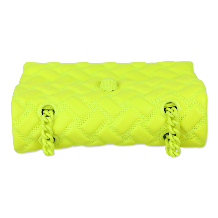 Kurt Geiger Neon Yellow Quilted Medium Kensington Drench Bag