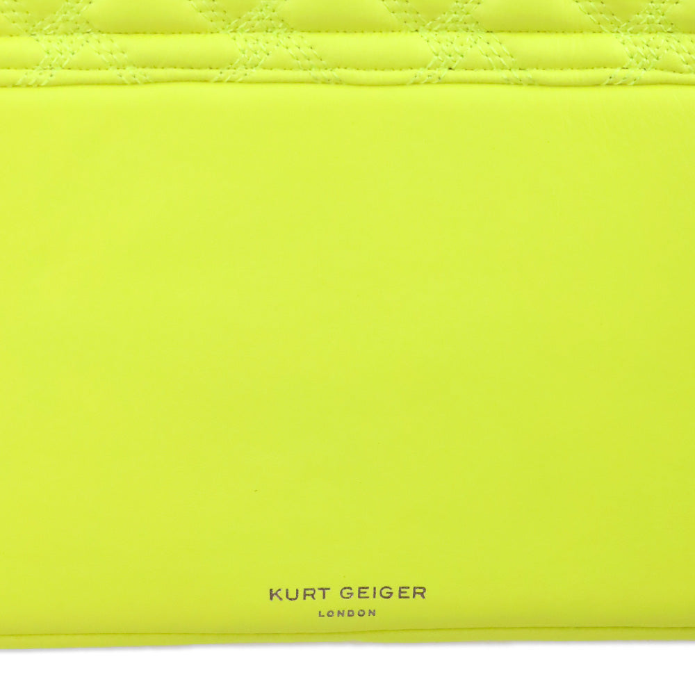 Kurt Geiger Neon Yellow Quilted Medium Kensington Drench Bag