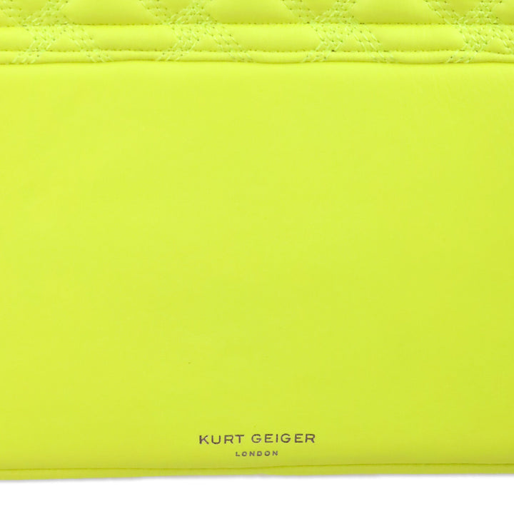 Kurt Geiger Neon Yellow Quilted Medium Kensington Drench Bag