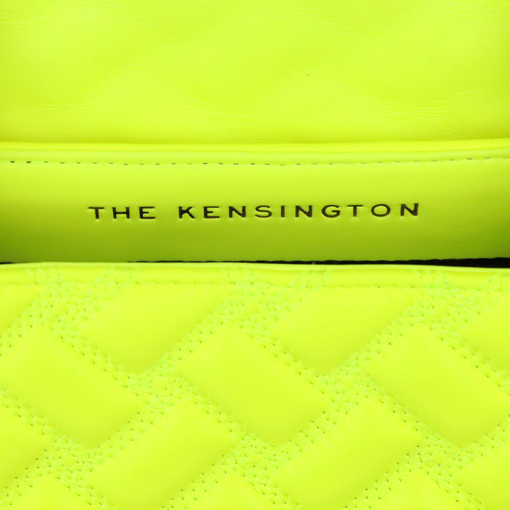 Kurt Geiger Neon Yellow Quilted Medium Kensington Drench Bag