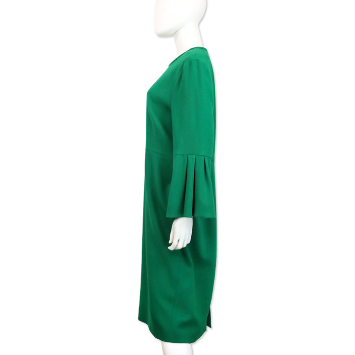 L.K. Bennett Green Doris Bell Sleeve Midi Dress
