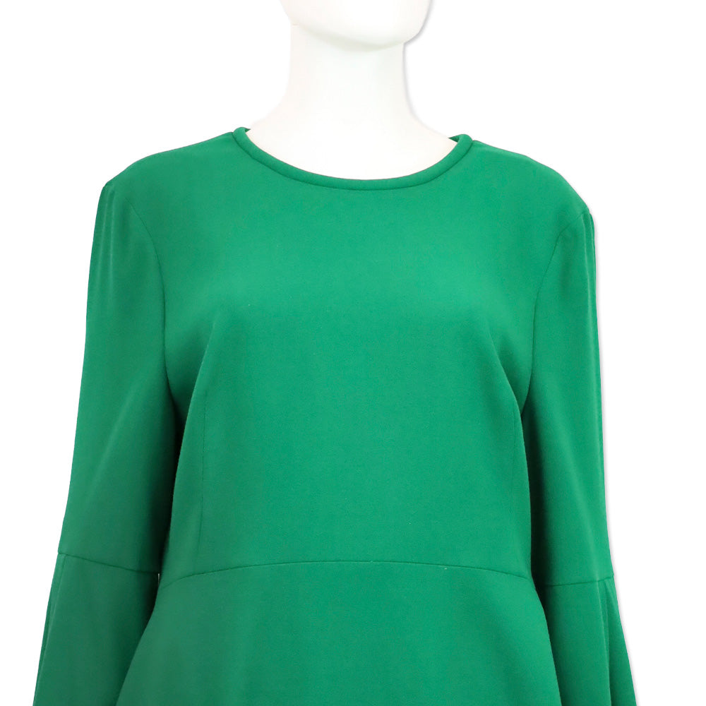 L.K. Bennett Green Doris Bell Sleeve Midi Dress