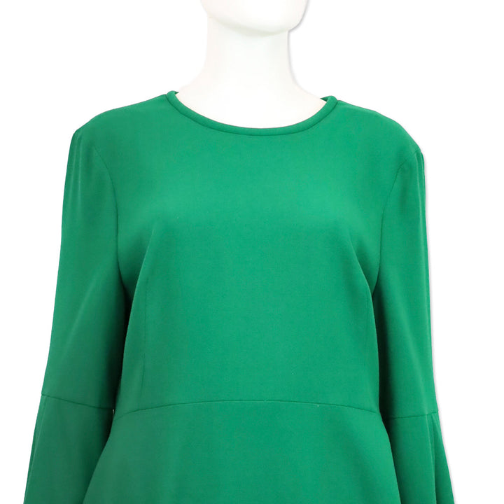 L.K. Bennett Green Doris Bell Sleeve Midi Dress