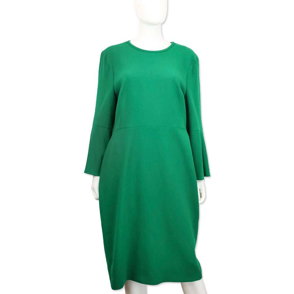 L.K. Bennett Green Doris Bell Sleeve Midi Dress