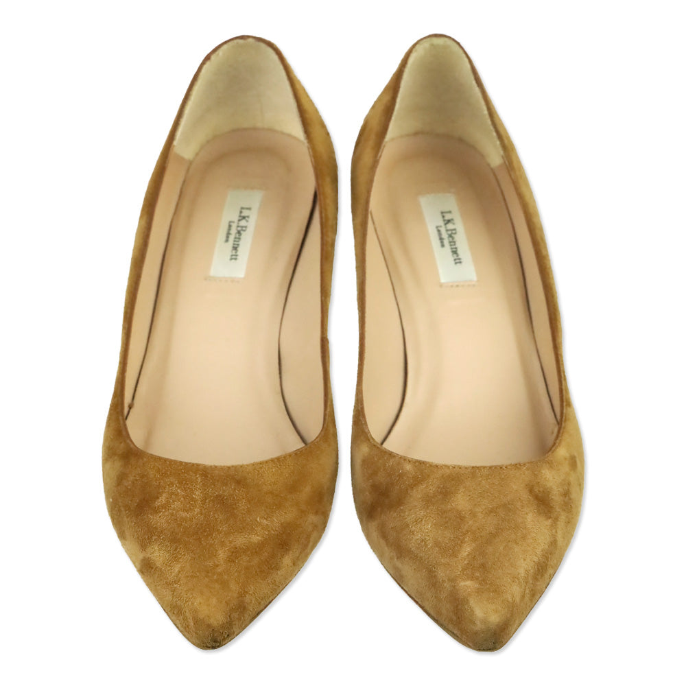 L.K. Bennett Tan Suede Elma Pumps